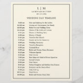 Eenvoudige Cream Monogram Elegante Trouwtijdlijn (Voorkant)