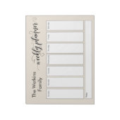 Eenvoudige Cream Weekly Planner voor script uitwer Notitieblok (Linkerzijde)