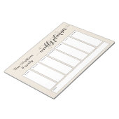 Eenvoudige Cream Weekly Planner voor script uitwer Notitieblok (Schuin)