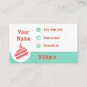 Eenvoudige creatieve bakkerij twee kanten visitekaartje (Achterkant)