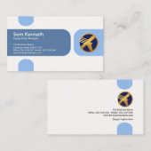 Eenvoudige Creative Blue-tabbladen Visitekaartje (Voorkant / Achterkant)