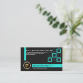 Eenvoudige Creative Cyan Cubes Development Manager Visitekaartje (Staand voorkant)