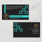 Eenvoudige Creative Cyan Cubes Development Manager Visitekaartje (Voorkant / Achterkant)