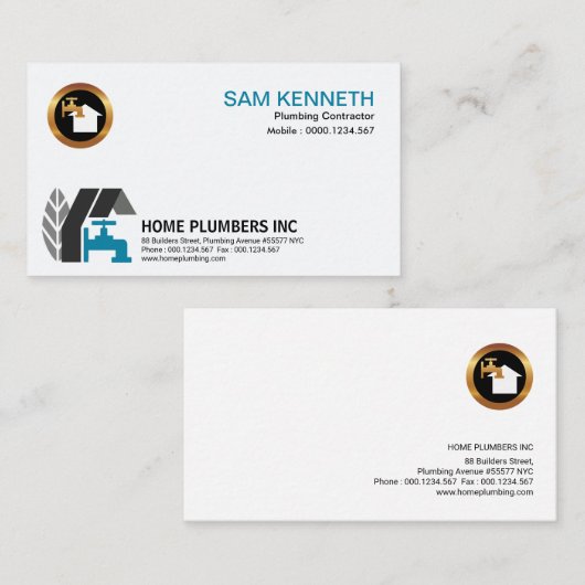 Eenvoudige Creative Elegant Professional Home Plub Visitekaartje (Voorkant / Achterkant)