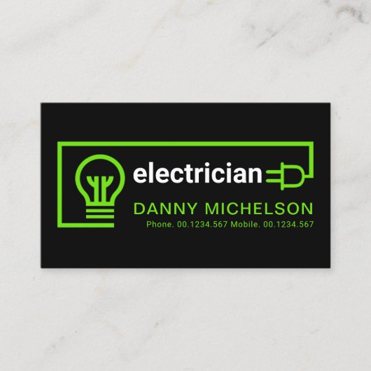 Eenvoudige Creative Green Electrical Circuit Visitekaartje (Voorkant)