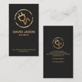 Eenvoudige Creative Metallic Power Point-elektrici Visitekaartje (Voorkant / Achterkant)