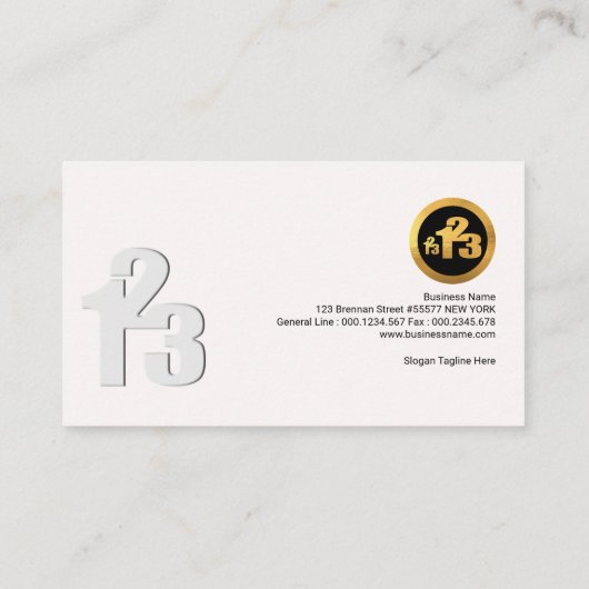 Eenvoudige Creative Modern Numbers Bookkeeper Visitekaartje (Achterkant)