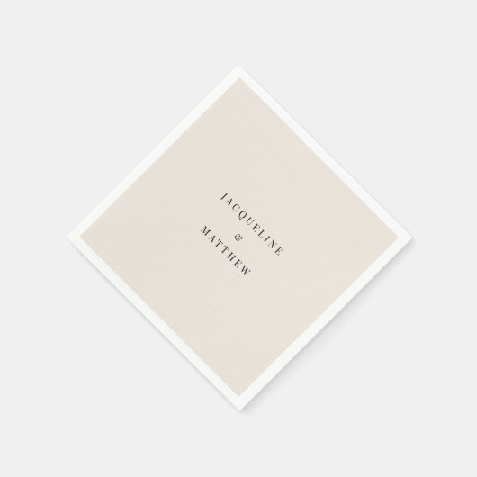 Eenvoudige Crème Bruiloft Cocktail Servet (Hoek)