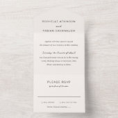 Eenvoudige Crème Elegante Trouwdag All In One Uitnodiging (Binnen)