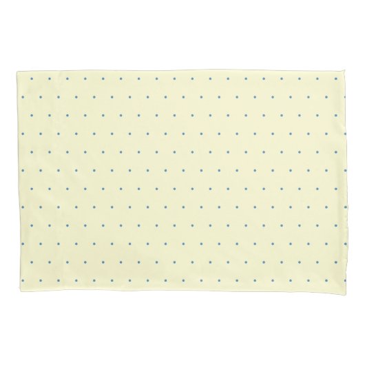 Eenvoudige Crème en Lichtblauw Polka Dot Patroon Kussensloop (Voorkant)