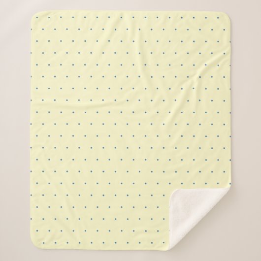 Eenvoudige Crème en Lichtblauw Polka Dot Patroon Sherpa Deken (Voorkant)