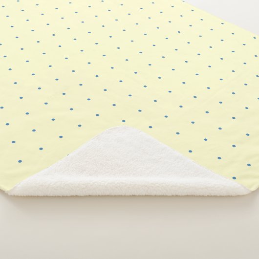 Eenvoudige Crème en Lichtblauw Polka Dot Patroon Sherpa Deken (3/4)