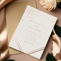 Eenvoudige Crème en Roze Gouden Blad Bruiloft