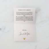 Eenvoudige crème Gouden hart bruiloft Dank u kaart (Binnen)