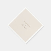 Eenvoudige Crème Gouden Tekst Bruiloft Cocktail Servet (Hoek)