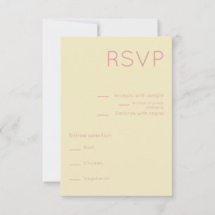 Eenvoudige Crème & Roze Mid Century Moderne Bruilo RSVP Kaartje