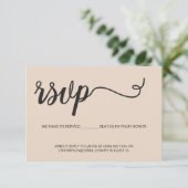 Eenvoudige crème RSVP zonder verzending Gereservee (Staand voorkant)