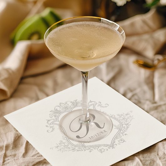 Eenvoudige Crest Monogram bruiloft Servet