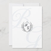 Eenvoudige  Crest monogram huwelijksuitnodiging (Achterkant)