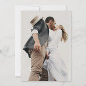 Eenvoudige Crimson Red Border Script Foto bruiloft Kaart (Achterkant)