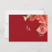 Eenvoudige Crimson rode papavers bloemenbruiloft Bedankkaart (Achterkant)