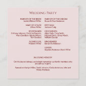 Eenvoudige Crimson & Rose Monogram Trouwceremonie Programmakaart (Achterkant)