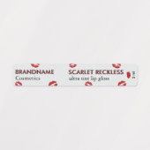 Eenvoudige Crimson Scarlet Red Custom Lip Gloss & Labels (Design 1)