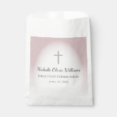 Eenvoudige Cross Elegant Roos Goud Eerste Communie Bedankzakje (Voorkant)