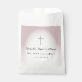 Eenvoudige Cross Elegant Roos Goud Eerste Communie Bedankzakje