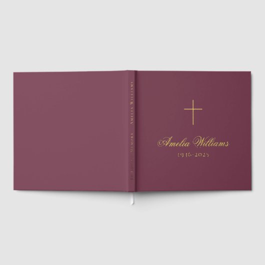 Eenvoudige cross liefhebbende herinnering begrafen gastenboek (Volledig)