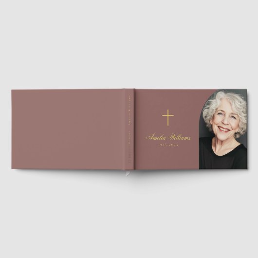 Eenvoudige cross loving geheugen begrafenis gedenk gastenboek (Volledig)