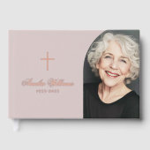 Eenvoudige cross loving geheugen begrafenis gedenk gastenboek (Voorkant)