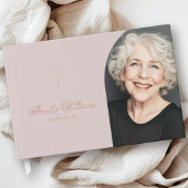 Eenvoudige cross loving geheugen begrafenis gedenk gastenboek