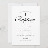 eenvoudige cross-modern baptisme-uitnodiging kaart (Voorkant)