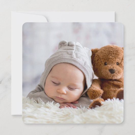 Eenvoudige Cross Script Lettering Foto doop Kaart (Achterkant)