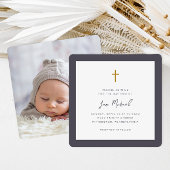 Eenvoudige Cross Script Lettering Foto doop Kaart