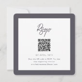 Eenvoudige Cross Script QR-code RSVP doop Kaart (Achterkant)
