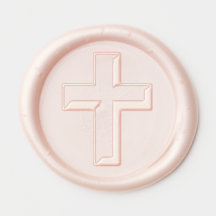 Eenvoudige Cross Wax Seal Sticker