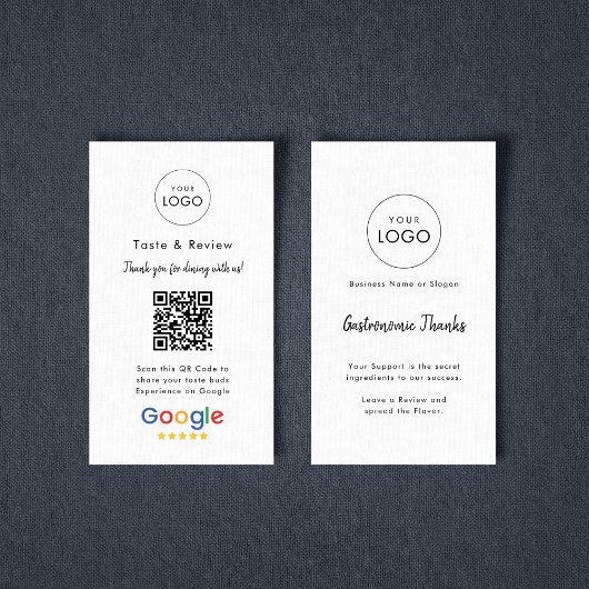 Eenvoudige Culinaire Google Review QR Code Logo Visitekaartje