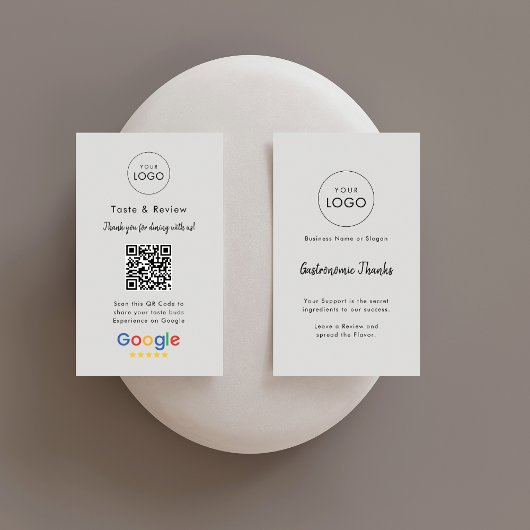 Eenvoudige Culinaire Google Review QR Code Logo Visitekaartje