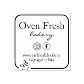 Eenvoudige Cupcake Bedrijfsnaam Bakkerij Rubberstempel (Afrduk)