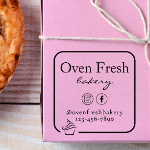 Eenvoudige Cupcake Bedrijfsnaam Bakkerij Rubberstempel