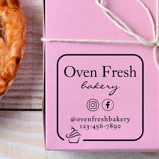 Eenvoudige Cupcake Bedrijfsnaam Bakkerij Rubberstempel