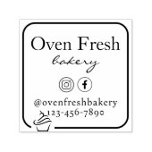 Eenvoudige Cupcake Bedrijfsnaam Bakkerij Zelfinktende Stempel (Design)