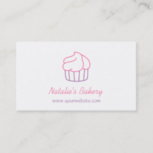Eenvoudige Cupcake Doodle Ambachtelijke Bakkerij Visitekaartje