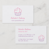 Eenvoudige cupcake Doodle Artisan Bakery Visitekaartje (Voorkant / Achterkant)