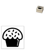Eenvoudige Cupcake Illustratie Mini Rubberstempel (Gestempeld)