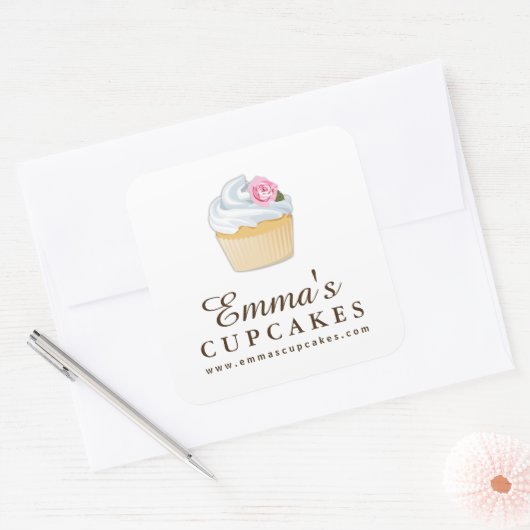 Eenvoudige  Cupcake Stickers (Envelop)