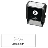 Eenvoudige "Cursief" Script Handtekening & Gedrukt Zelfinktende Stempel (In situ)