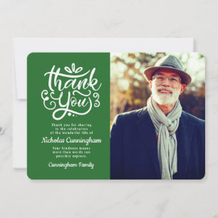 Eenvoudige cursieve foto Recoleta-filterherdenking Bedankkaart